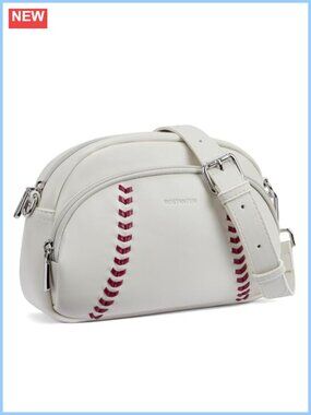 Baseball Crossbody Purse Vegan Leather Small Shoulder Bag